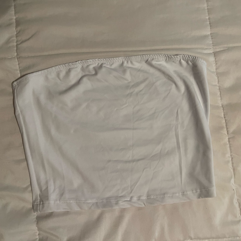 Plain white tube top